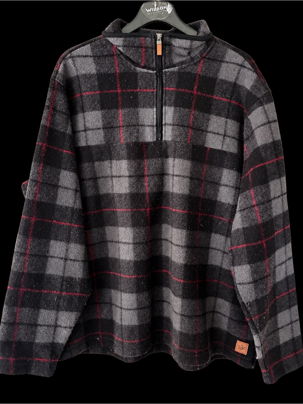John Wayne Stock & Supply Men’s XXL Plaid Fleece 1/4 Zip Pullover